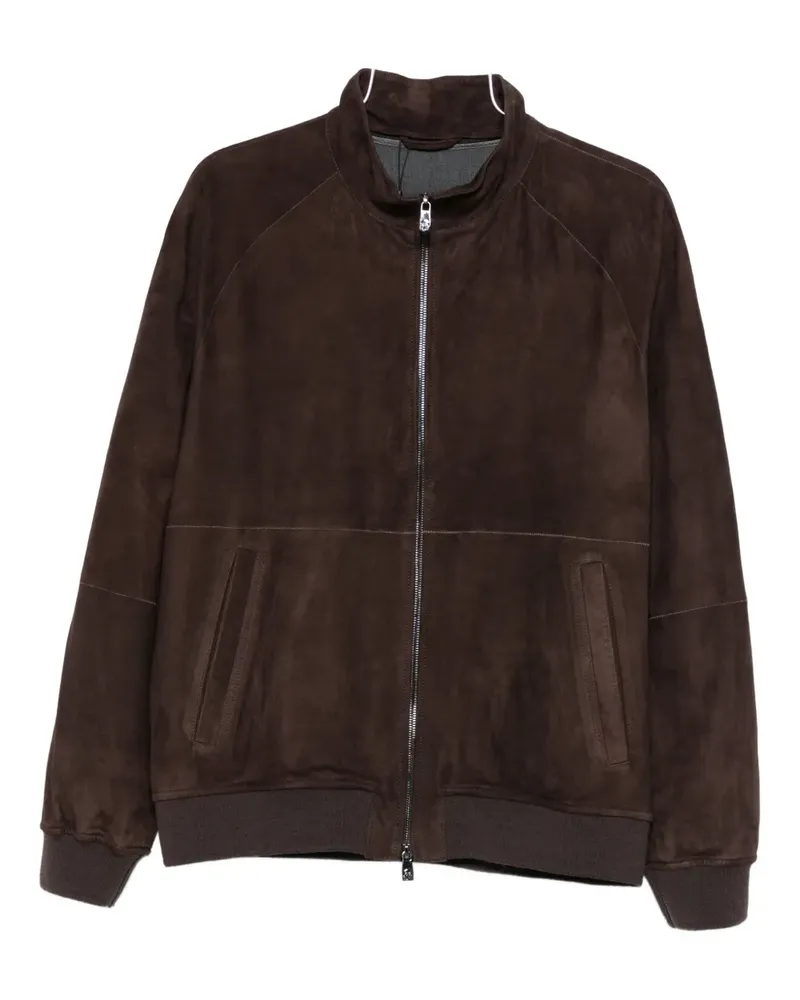 Corneliani Wildlederjacke mit Reißverschluss - Braun Braun