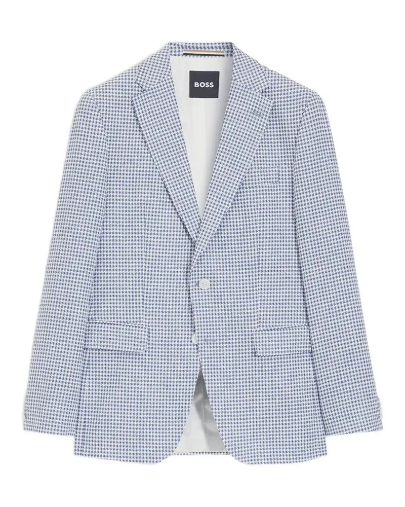 HUGO BOSS houndstooth-pattern blazer - Blau Blau