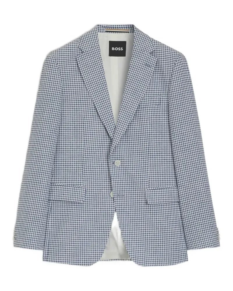 HUGO BOSS houndstooth-pattern blazer - Blau Blau
