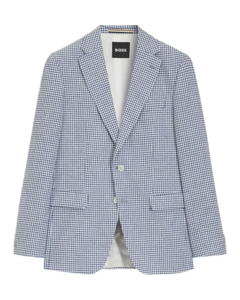 HUGO BOSS Sakko mit Hahnentrittmuster - Blau Blau