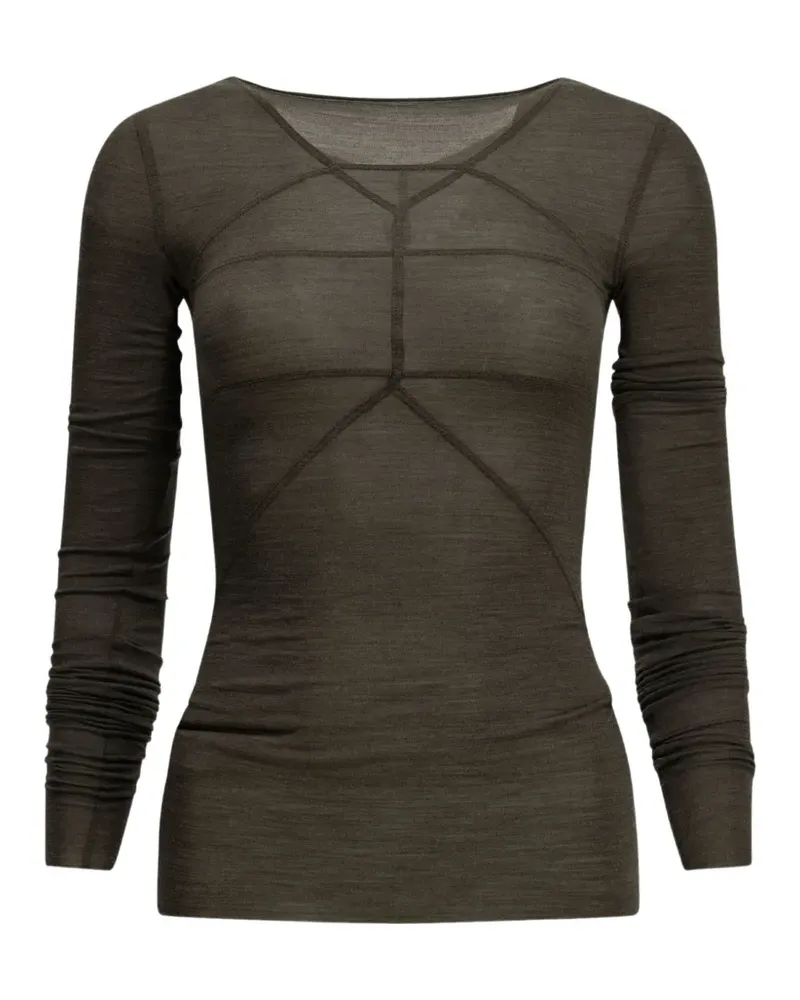 Rick Owens Oberteil mit offenen Nähten - Braun Braun