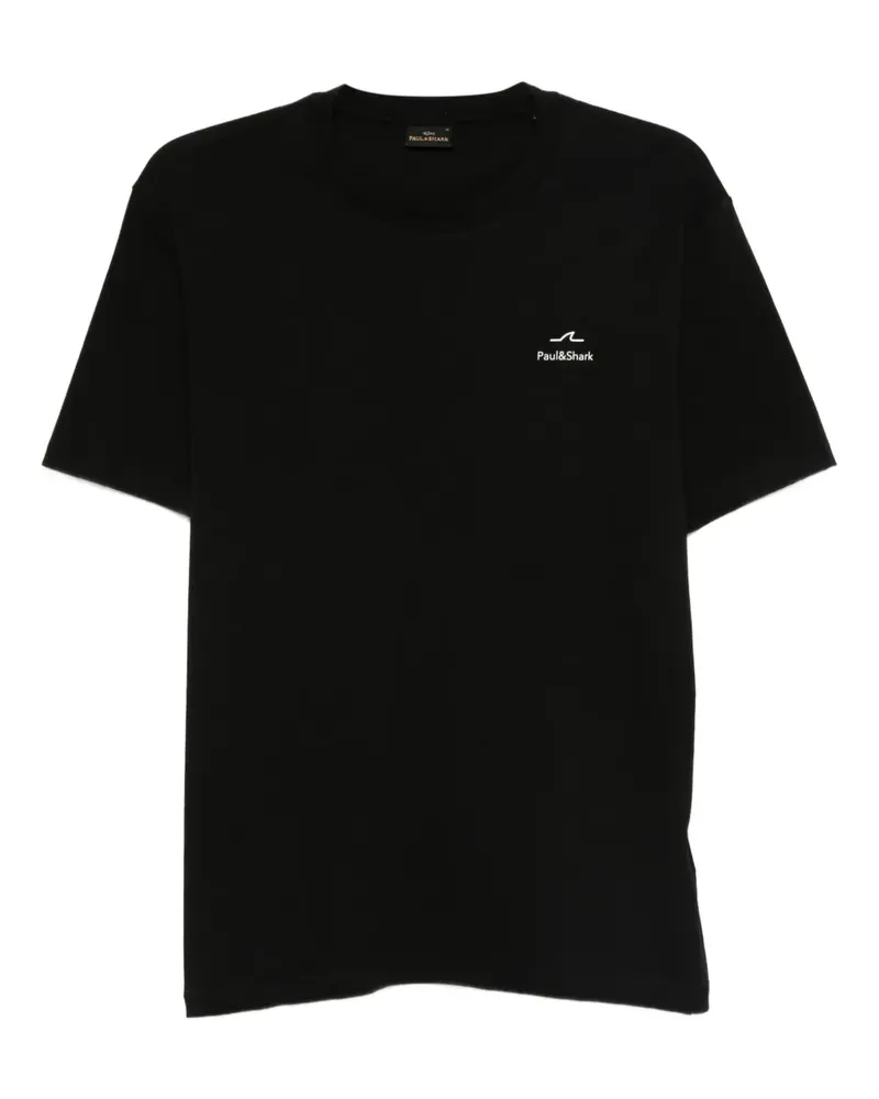 Paul & Shark T-Shirt mit Logo-Stickerei - Schwarz Schwarz