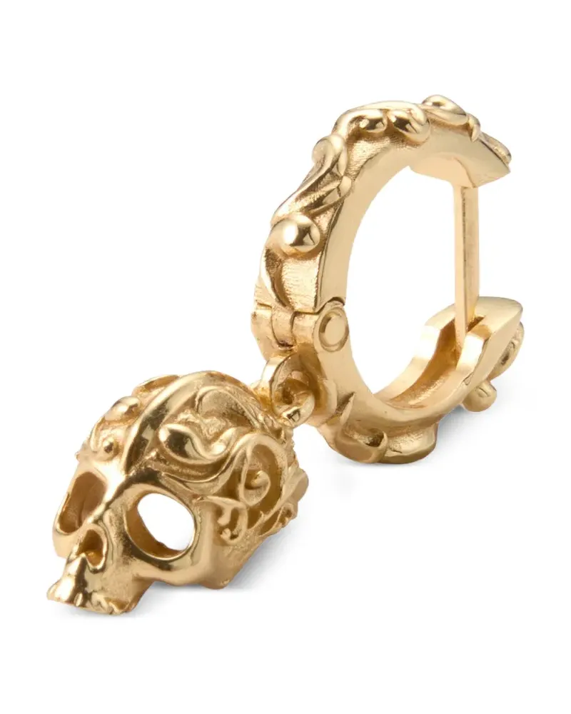 Emanuele Bicocchi skull-pendant hoop earring - Gold Gold