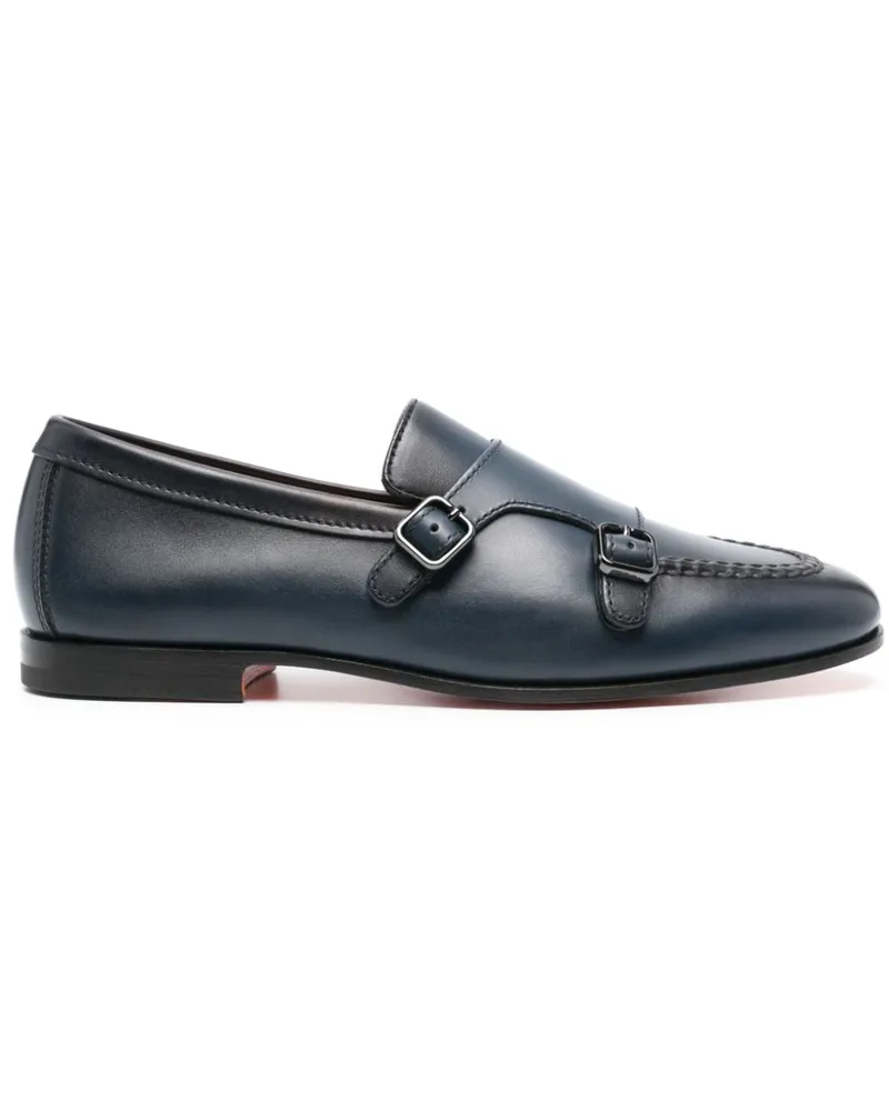 Santoni Monk-Schuhe mit doppelter Schnalle - Blau Blau