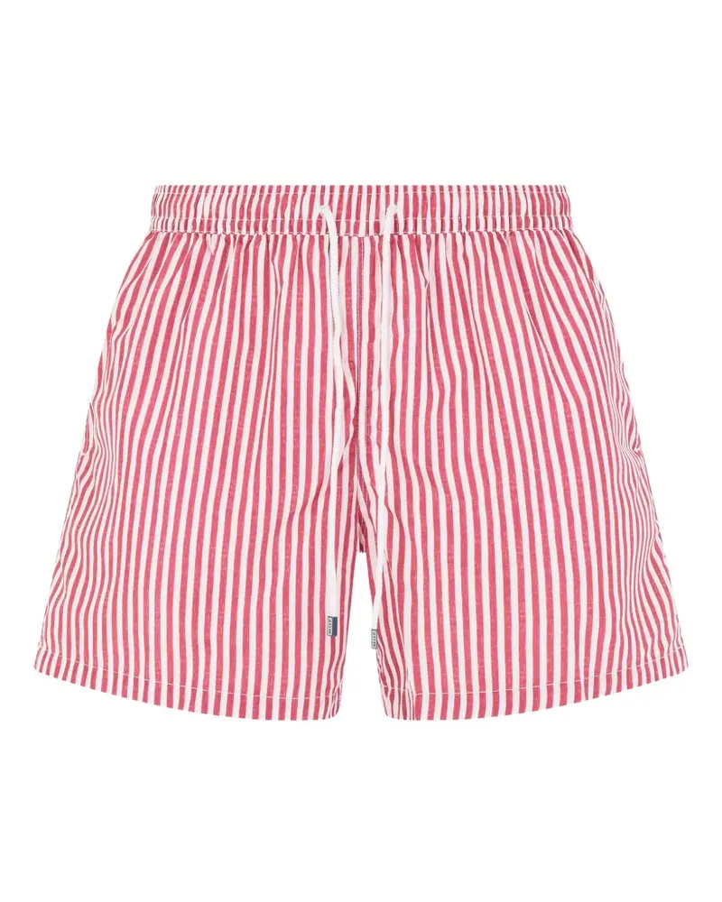 Fedeli striped drawstring-waist swim shorts - Rot Rot