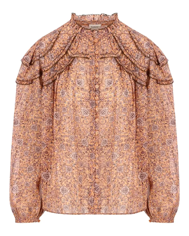 Isabel Marant Gerüschtes Hemd mit Blumen-Print - Orange Orange