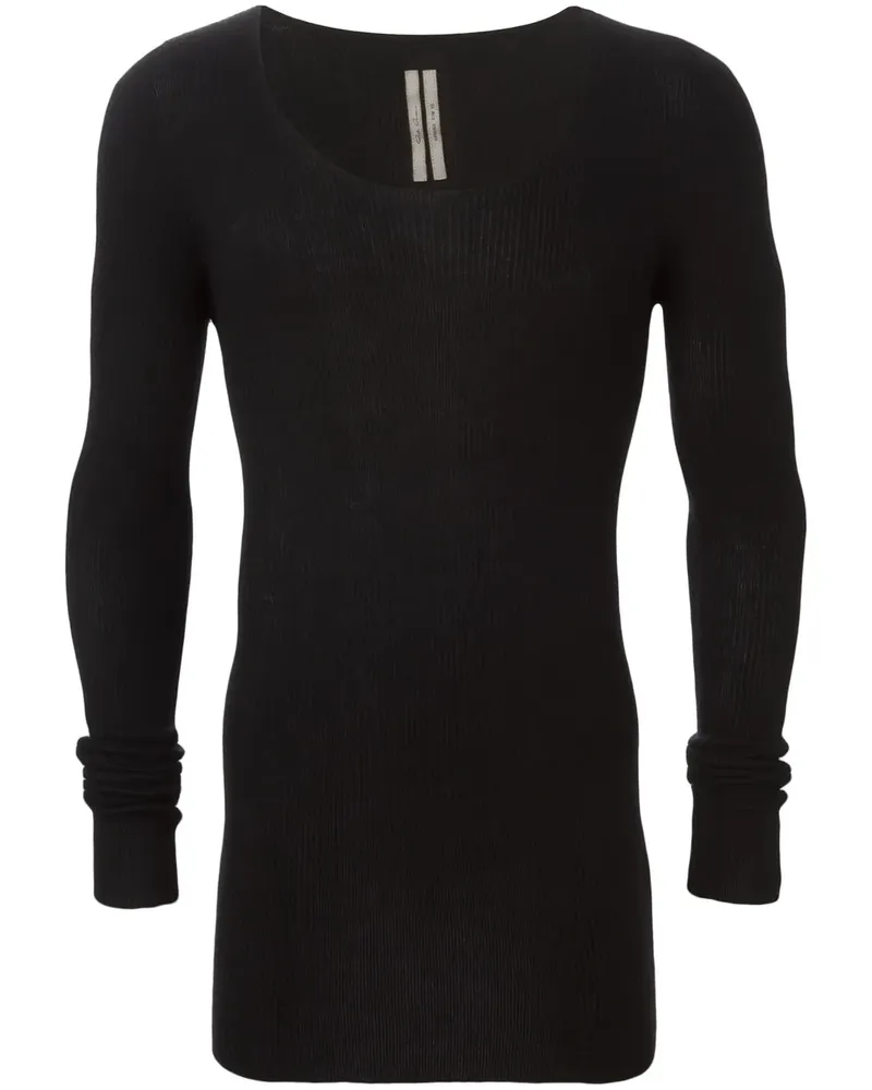 Rick Owens Kaschmirpullover mit U-Ausschnitt - Schwarz Schwarz