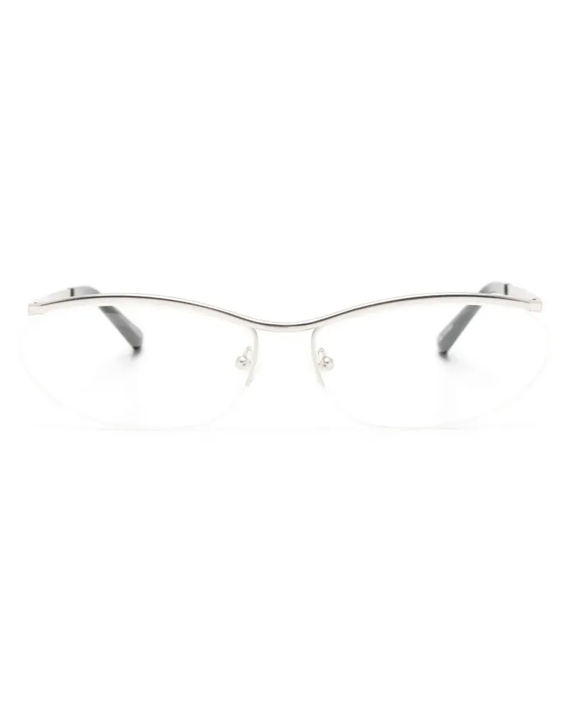 ATTICO x Linda Farrow Charlotte cat-eye semi-rimless glasses - Silber Silber