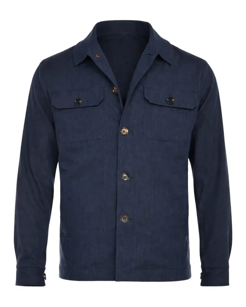 Kiton buttoned wool jacket - Blau Blau