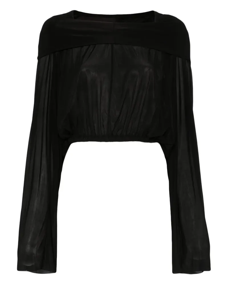 Rick Owens Cropped-Bluse mit Kapuze - Schwarz Schwarz