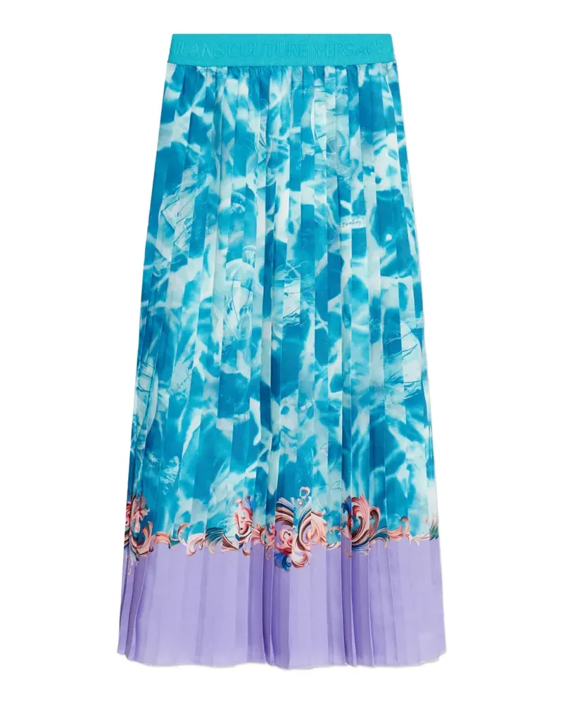 Versace Jeans Midirock mit Falten - Blau Blau
