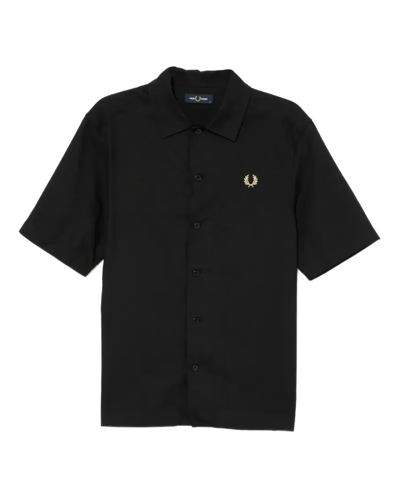 Fred Perry Hemd aus Korbgeflecht - Schwarz Schwarz