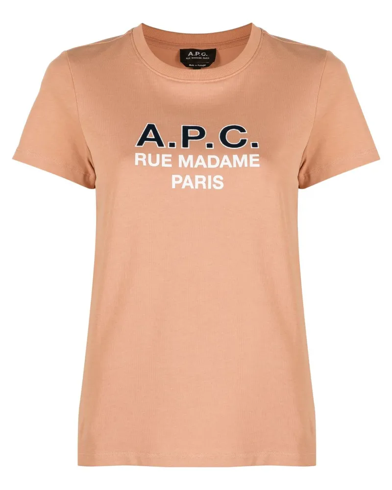 A.P.C. T-Shirt mit Logo-Print - Rosa Rosa