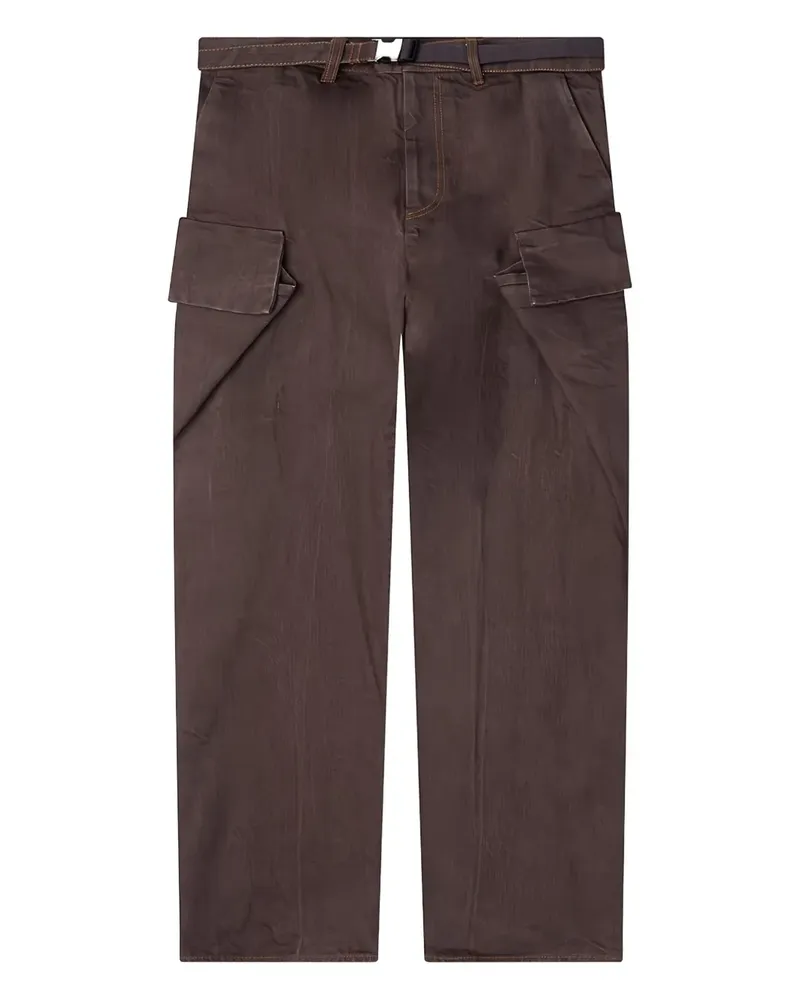 Sacai Buckle Cargo-Jeans - Braun Braun