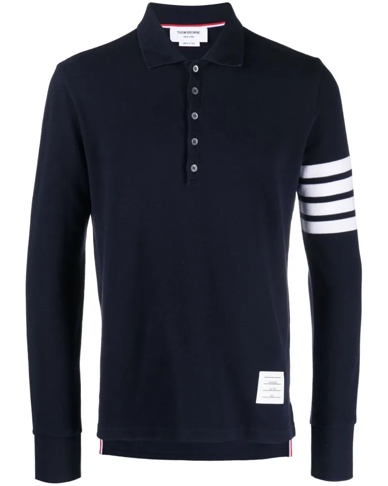 Thom Browne Poloshirt mit Streifen - Blau Blau