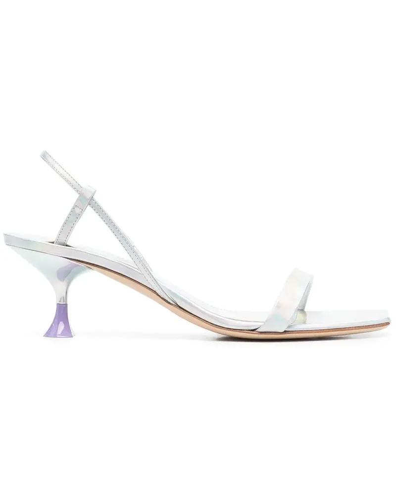 3JUIN Sandalen mit Design-Absatz - Silber Silber