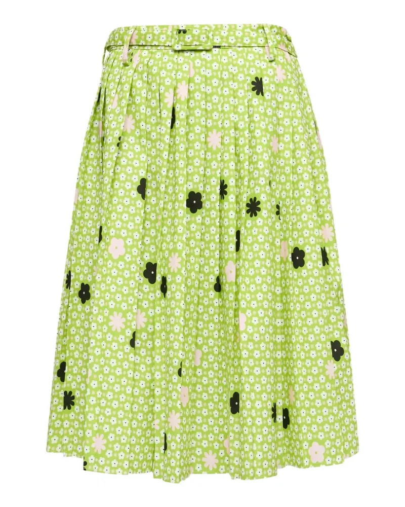 Maison Margiela Faltenrock mit Blumen-Print - Grün Grün