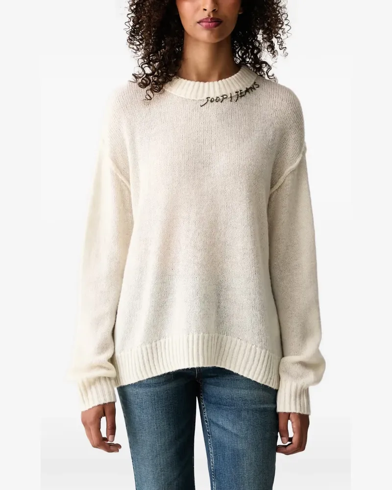 JOOP! Gerippter Pullover mit Logo-Stickerei - Nude Nude