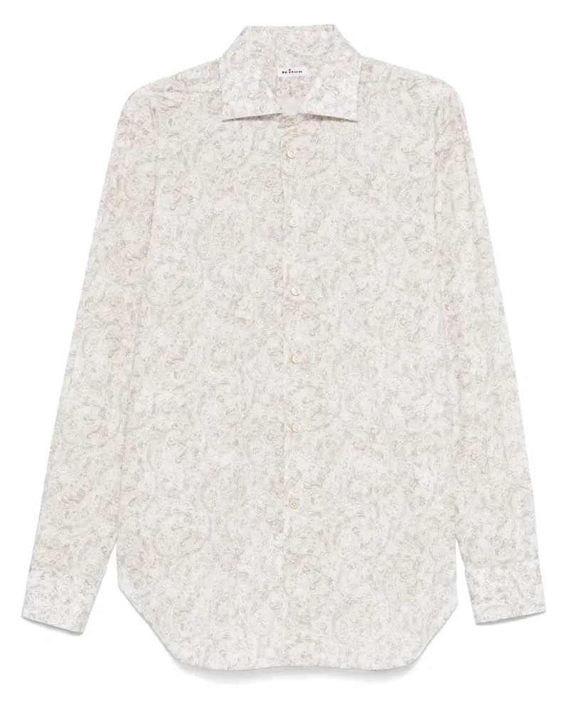 Kiton Hemd mit Paisleymuster - Nude Nude