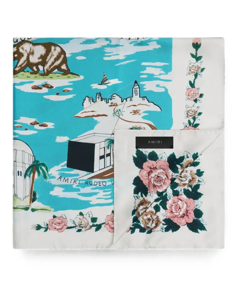Amiri map scarf - Blau Blau
