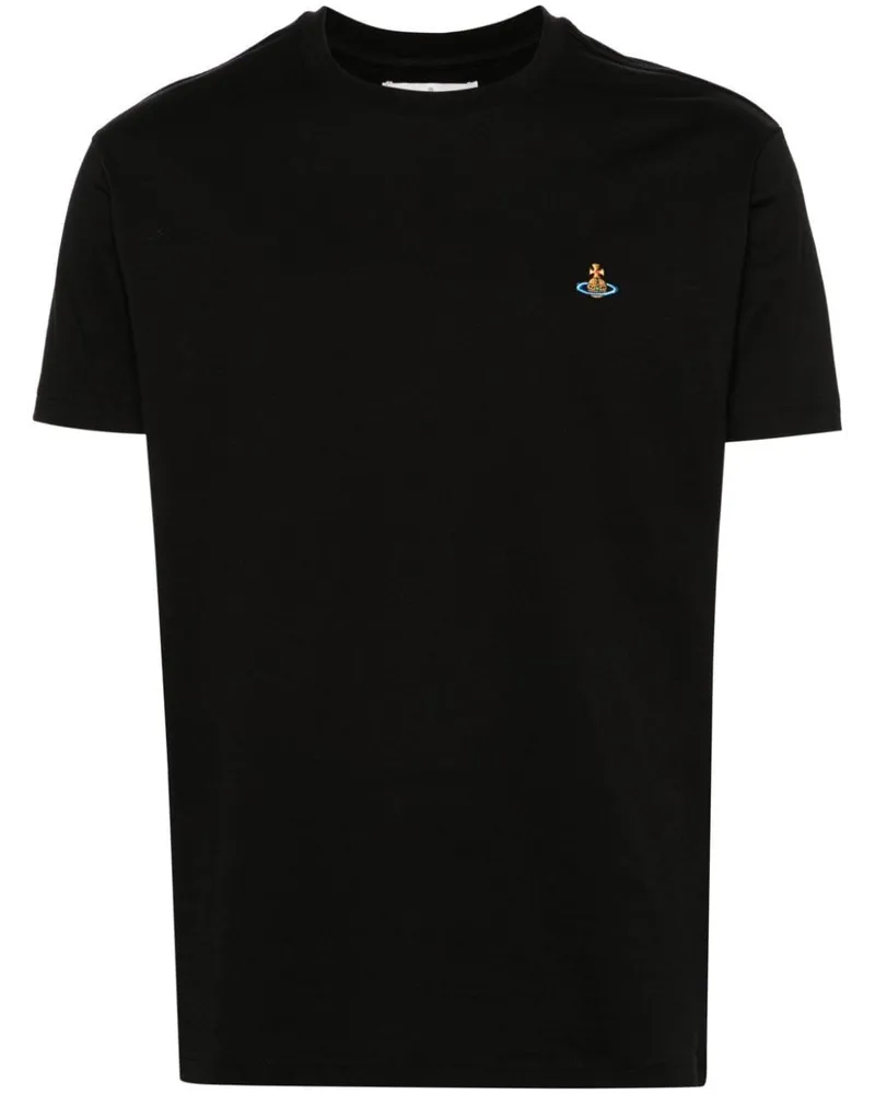 Vivienne Westwood T-Shirt mit Orb-Stickerei Schwarz