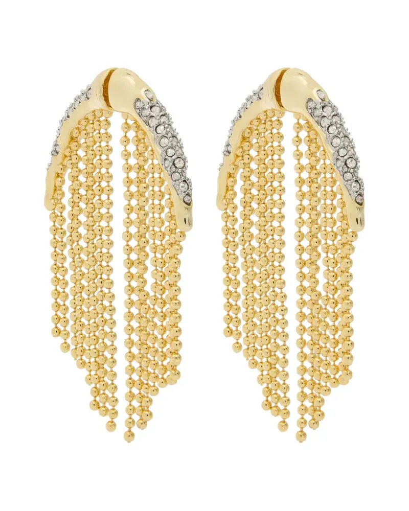 Alexis Bittar crystal-embellished fringed earrings - Gold Gold