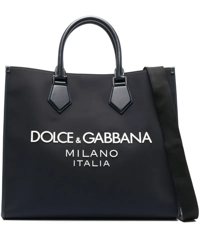 Dolce & Gabbana Shopper mit Logo-Applikation Blau