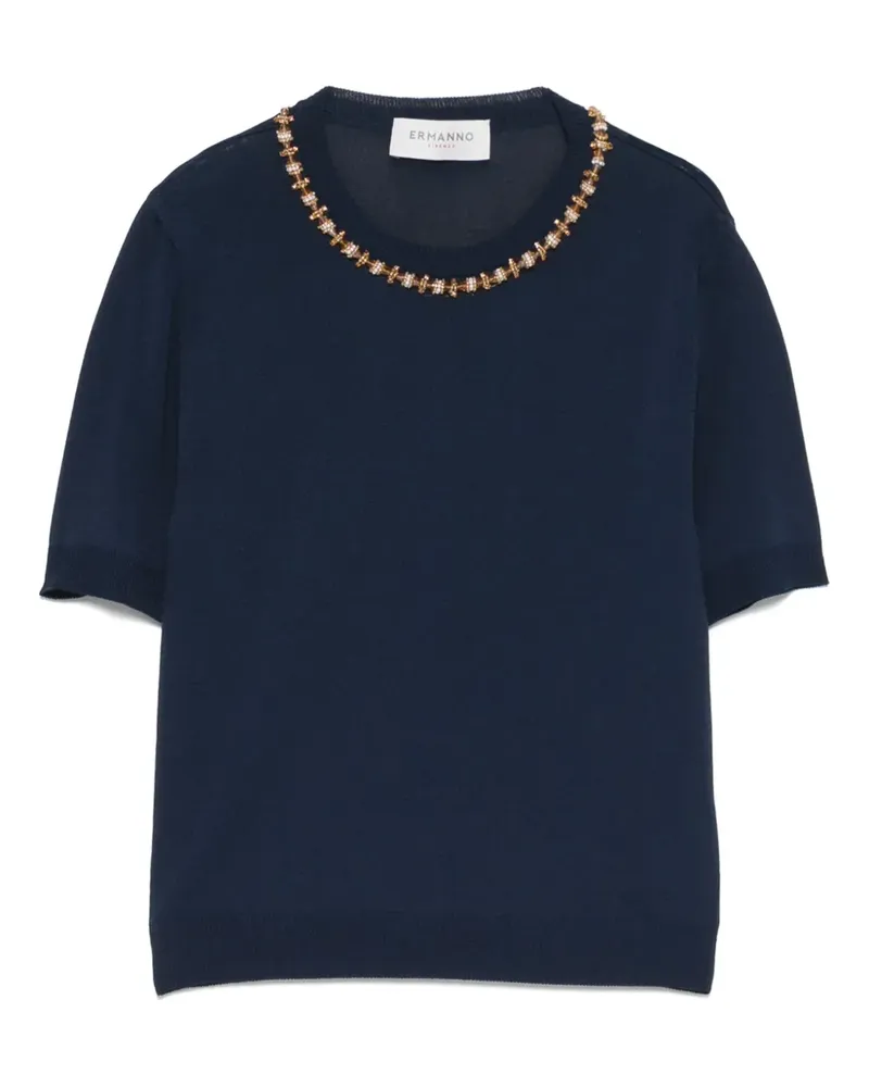 Ermanno Scervino T-Shirt mit rundem Ausschnitt - Blau Blau