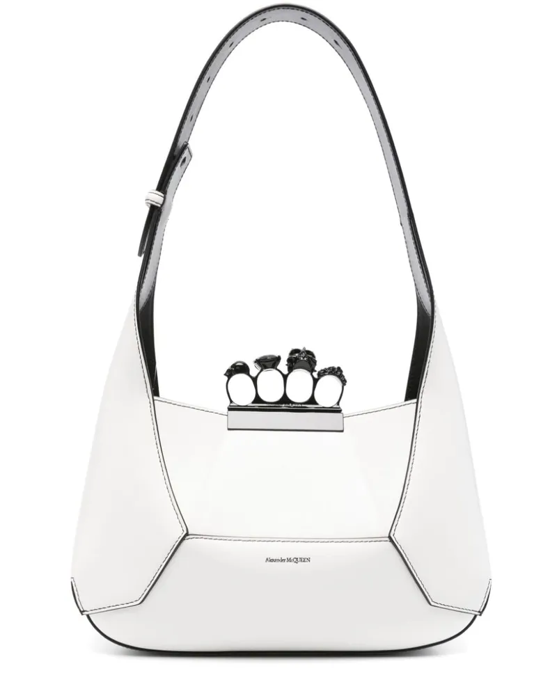 Alexander McQueen Four Ring Schultertasche - Weiß Weiß
