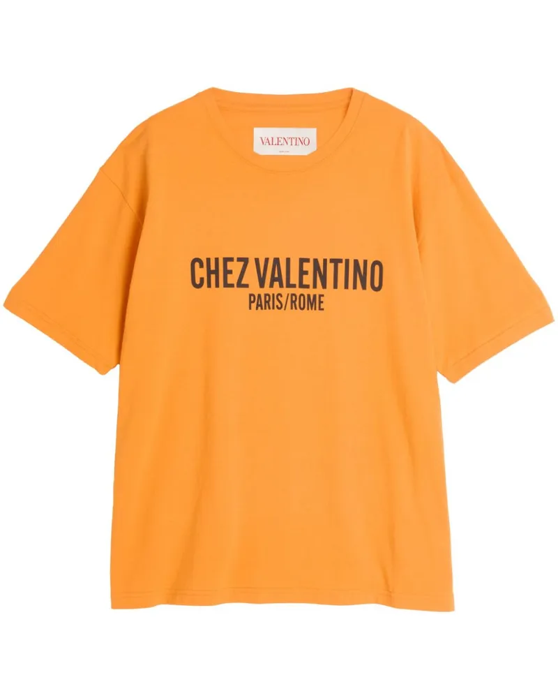 Valentino Garavani T-Shirt mit Logo-Print Orange