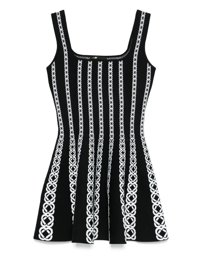 Maje Minikeid aus Jacquard - Schwarz Schwarz