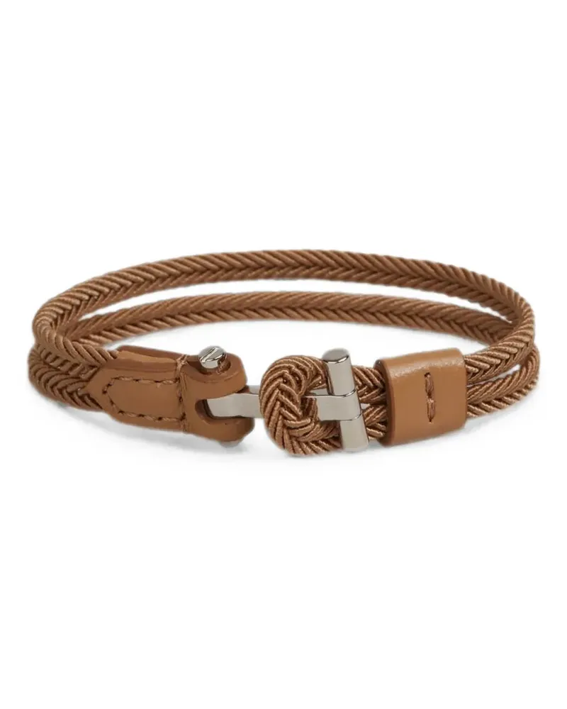 Tom Ford braided leather-trim bracelet - Nude Nude