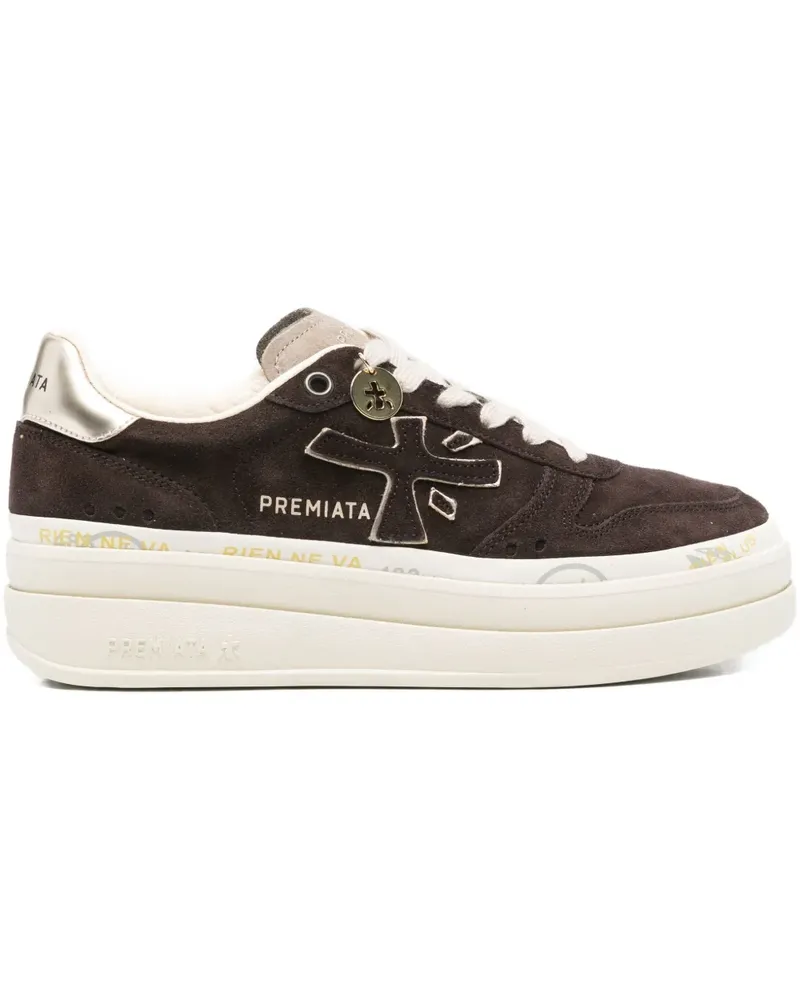 Premiata Plateau-Sneakers aus Wildleder - Braun Braun