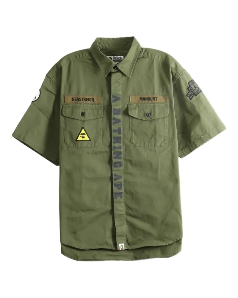 BAPE logo-print patch-detail shirt - Grün Grün