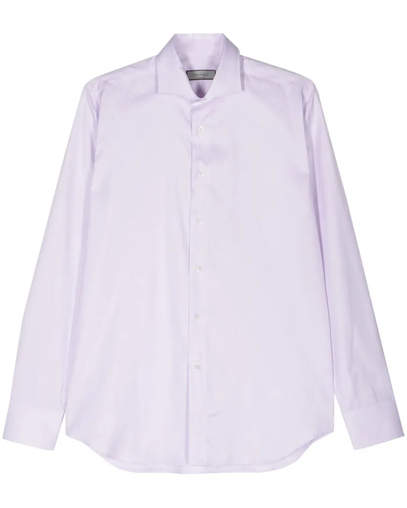 Canali Hemd mit Mikro-Karo - Rosa Rosa