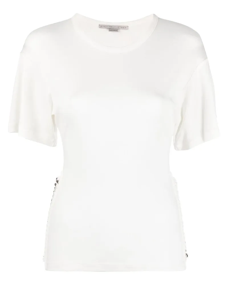 Stella McCartney T-Shirt mit Zierkette - Weiß Weiß