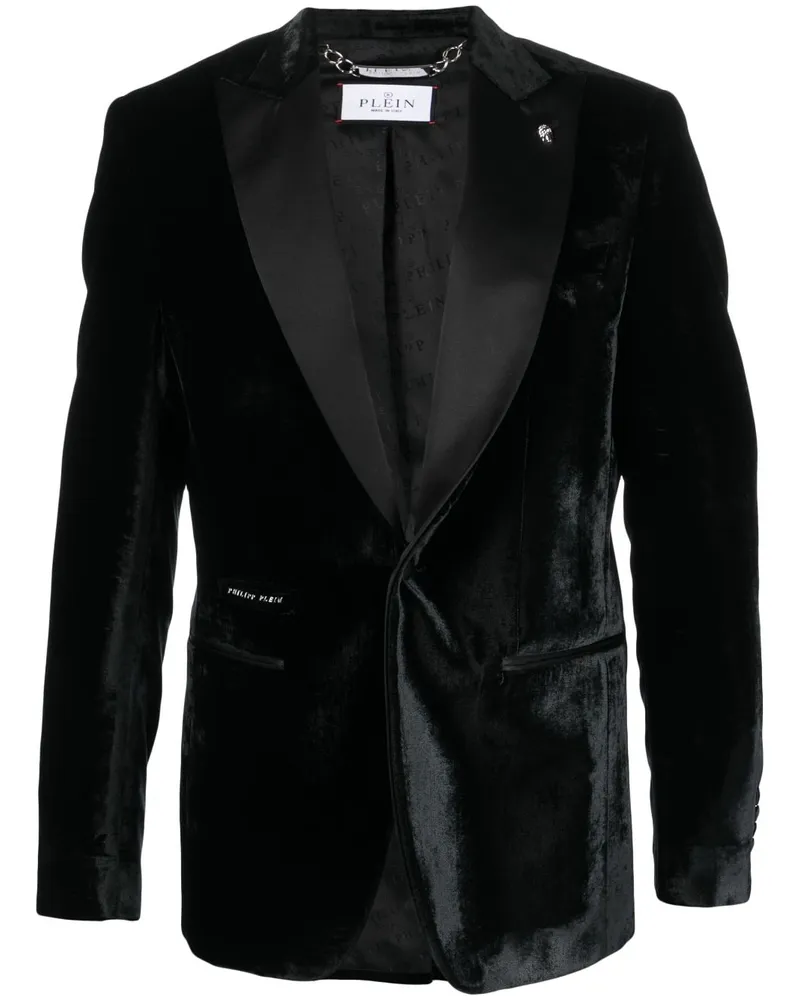 Philipp Plein Sakko aus Samt - Schwarz Schwarz