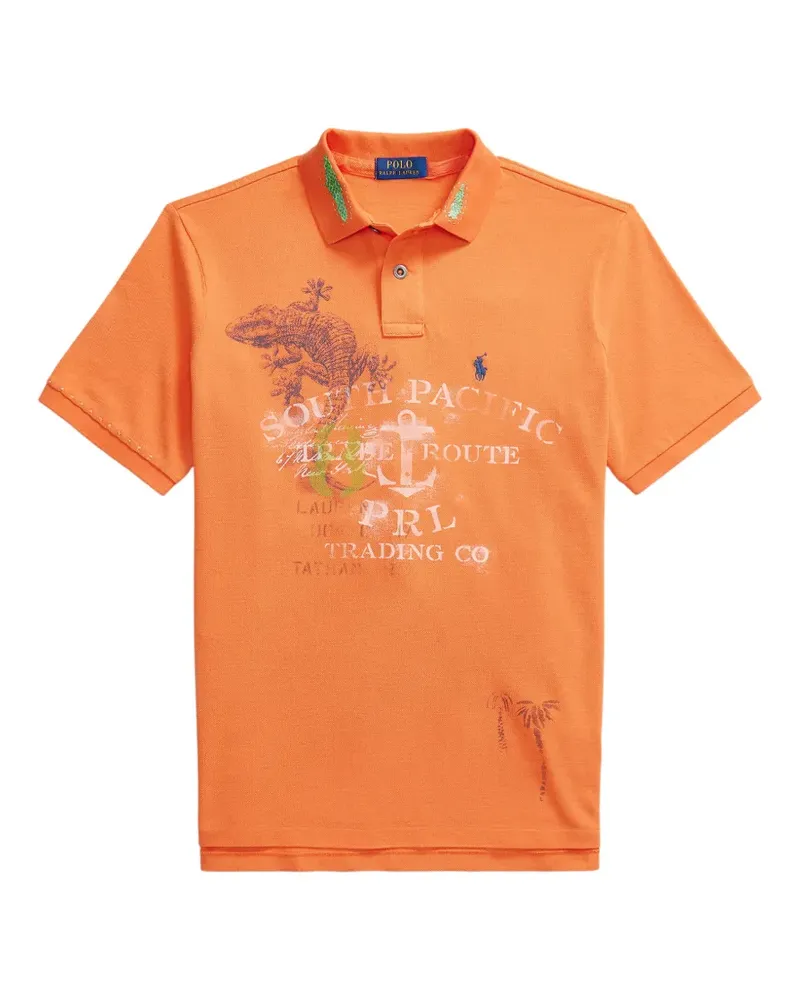 Ralph Lauren graphic-print piqué polo shirt - Orange Orange
