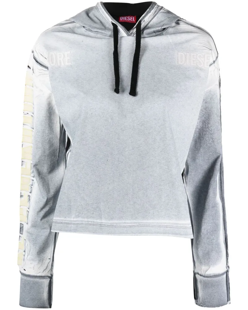 Diesel F-Carlye Hoodie mit Logo-Stickerei Grau