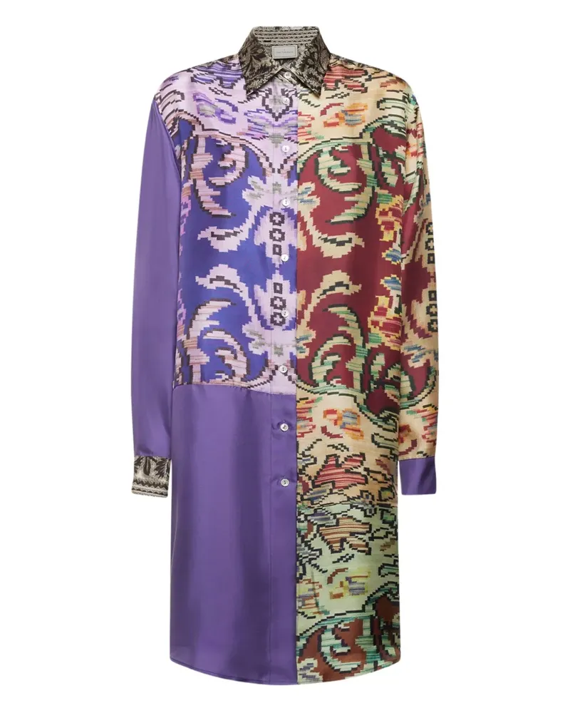 Pierre-Louis Mascia patchwork-design shirt - Violett Violett