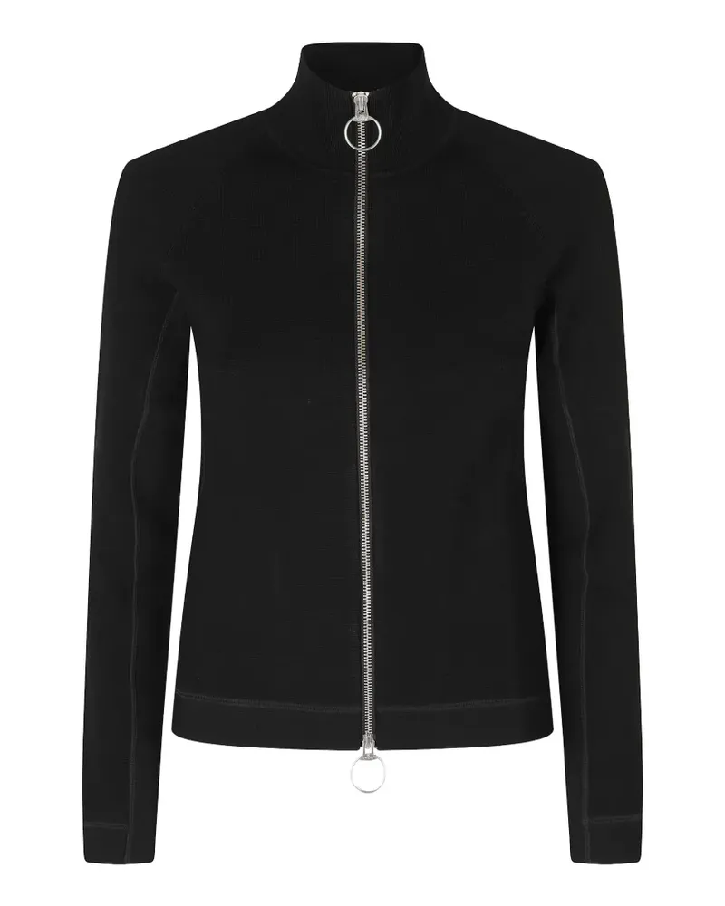 Ports 1961 Gerippter Cardigan mit Reißverschluss - Schwarz Schwarz