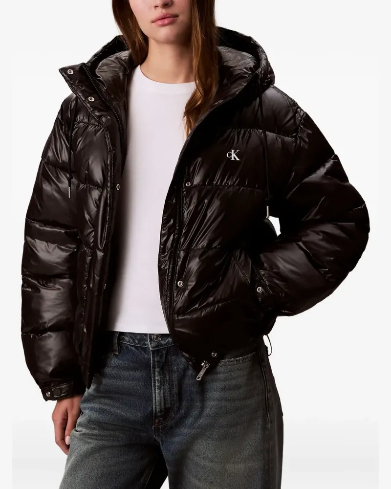 Calvin Klein Kapuzenjacke mit Logo - Schwarz Schwarz
