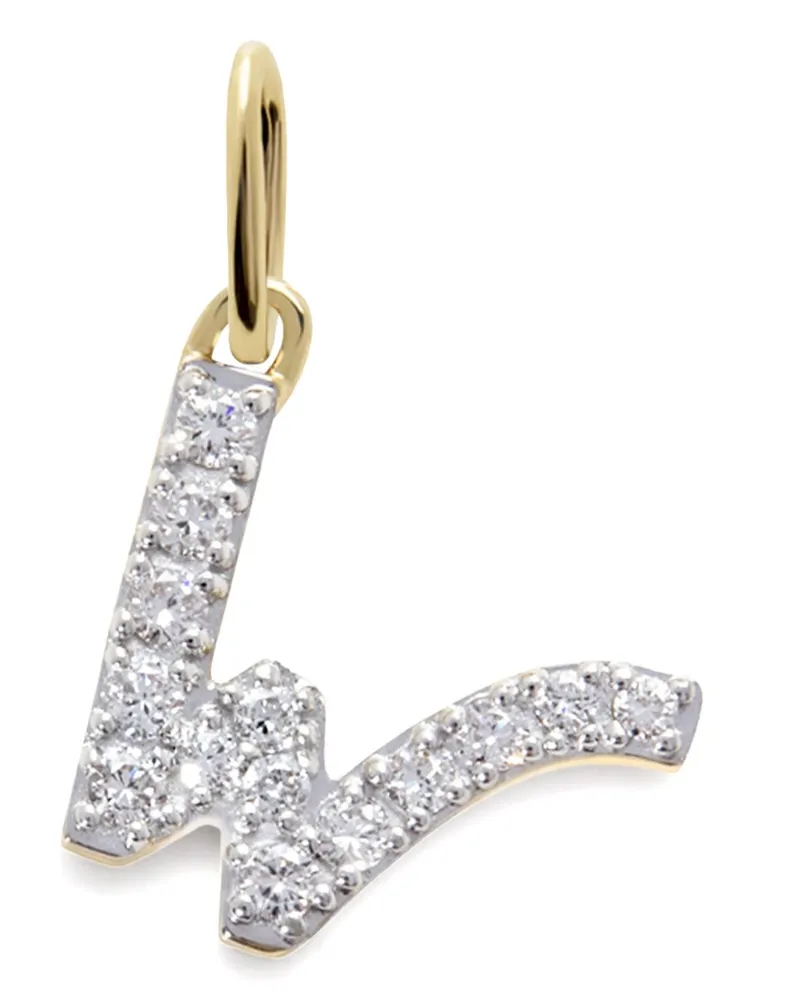 Monica Vinader 14kt Gelbgoldhalskette mit W-Anhänger mit Diamant Gold