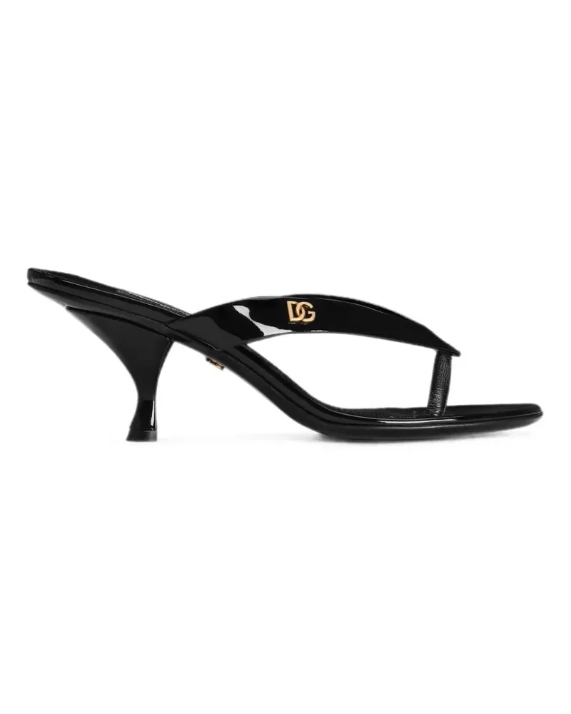 Dolce & Gabbana patent leather thong sandals - Schwarz Schwarz