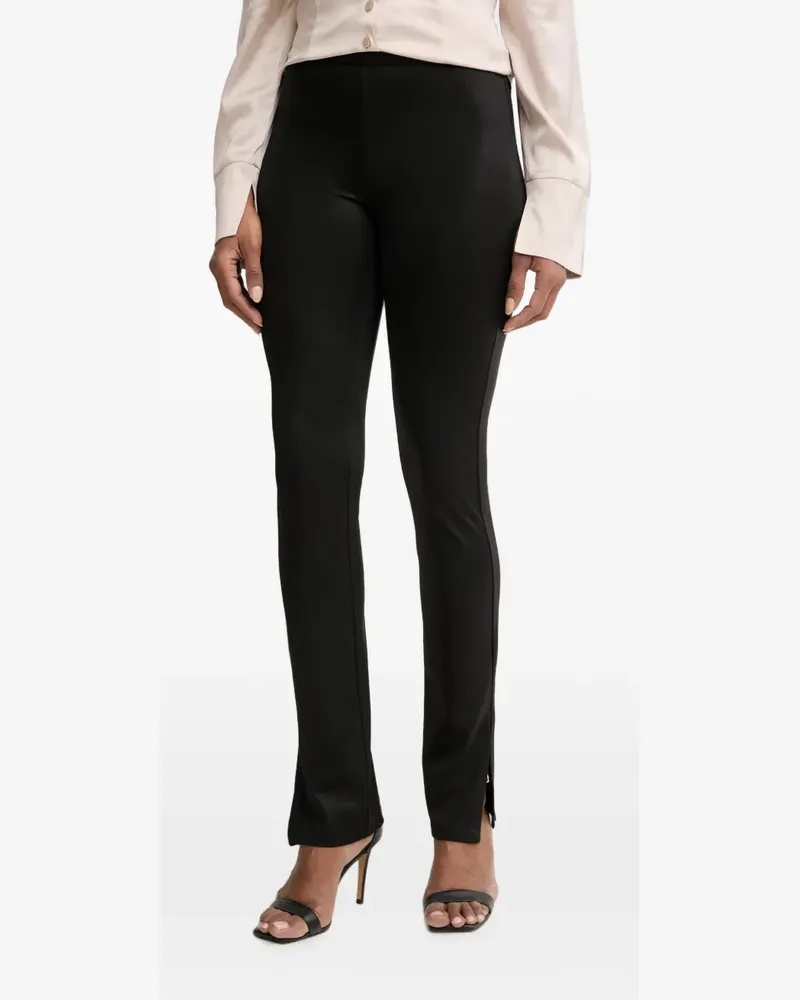 Liu Jo slit-detail coated-finish leggings - Schwarz Schwarz