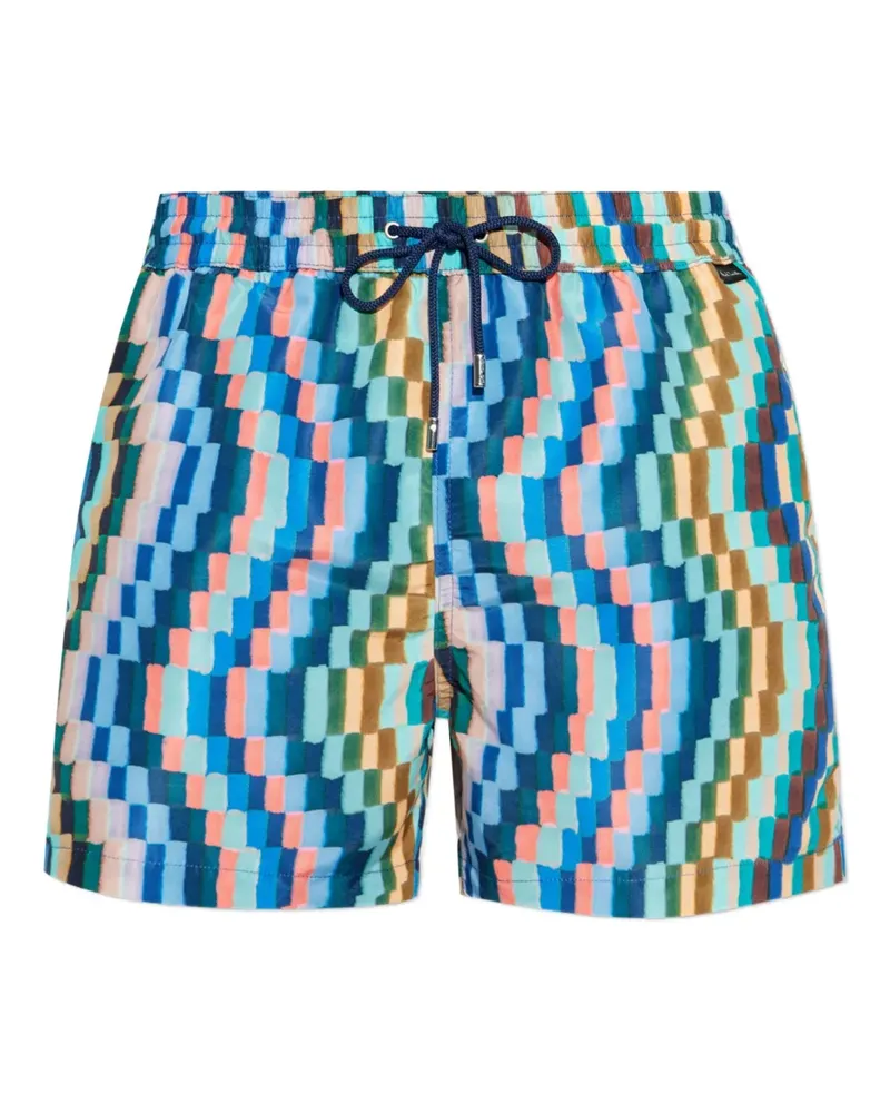 Paul Smith Badeshorts mit abstraktem Print - Blau Blau