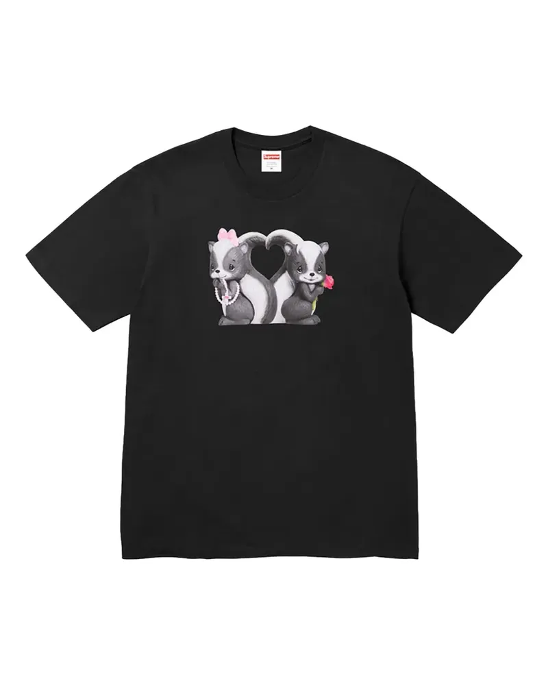 Supreme Being Skunk T-Shirt mit rundem Ausschnitt - Schwarz Schwarz