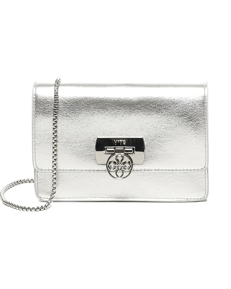 V°73 Schultertasche im Metallic-Look - Grau Grau