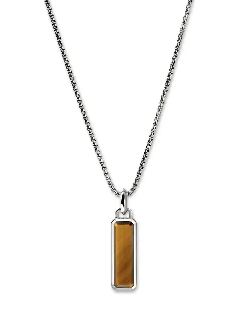 John Hardy Tiger Eye Talisman Halskette - Silber Silber