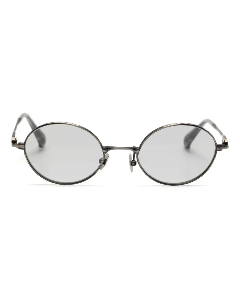 Yohji Yamamoto Sonnenbrille mit rundem Gestell - Grau Grau